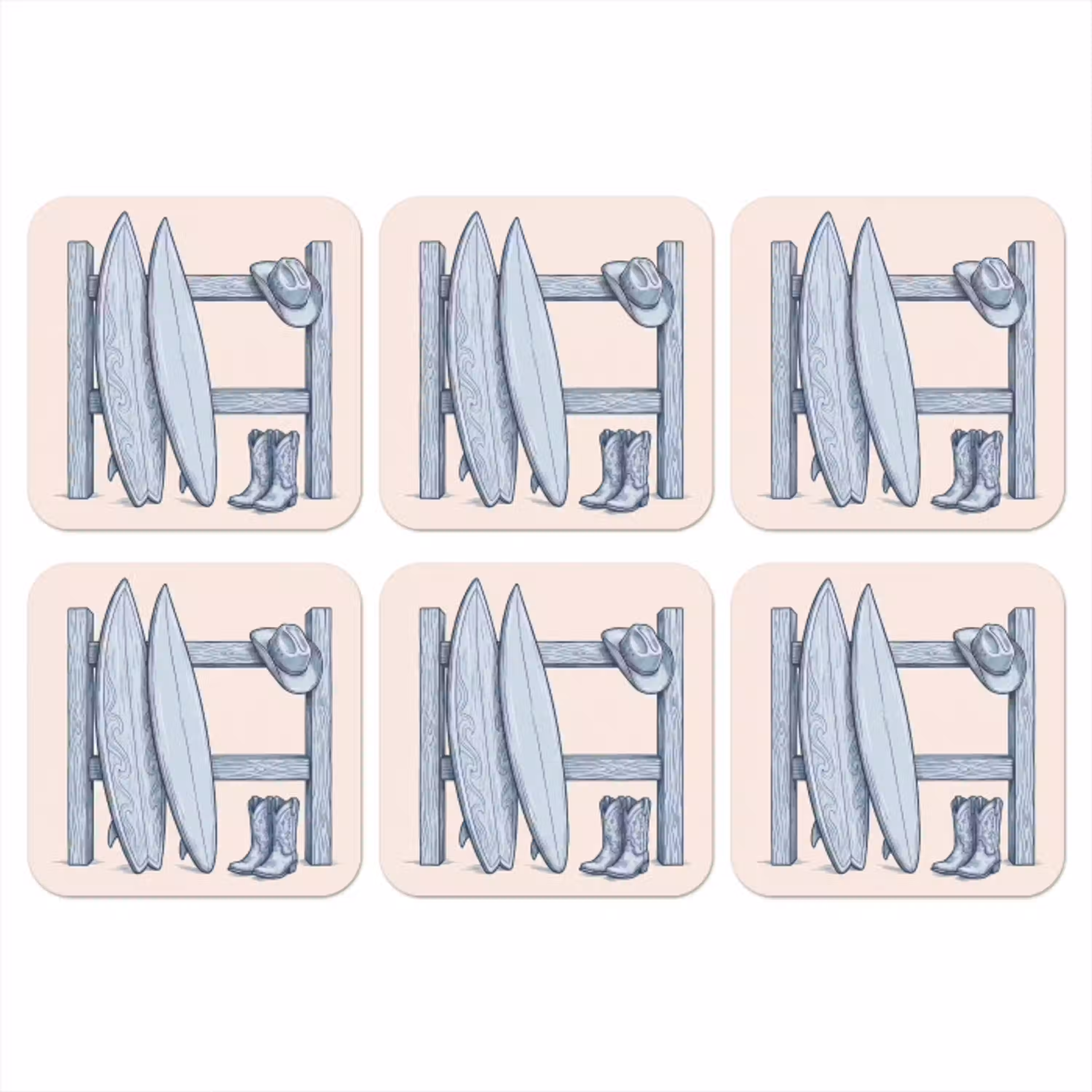 Recreatie - Kleding - Avontuur - Illustratie - Zomer onderzetter kurk middel -3d