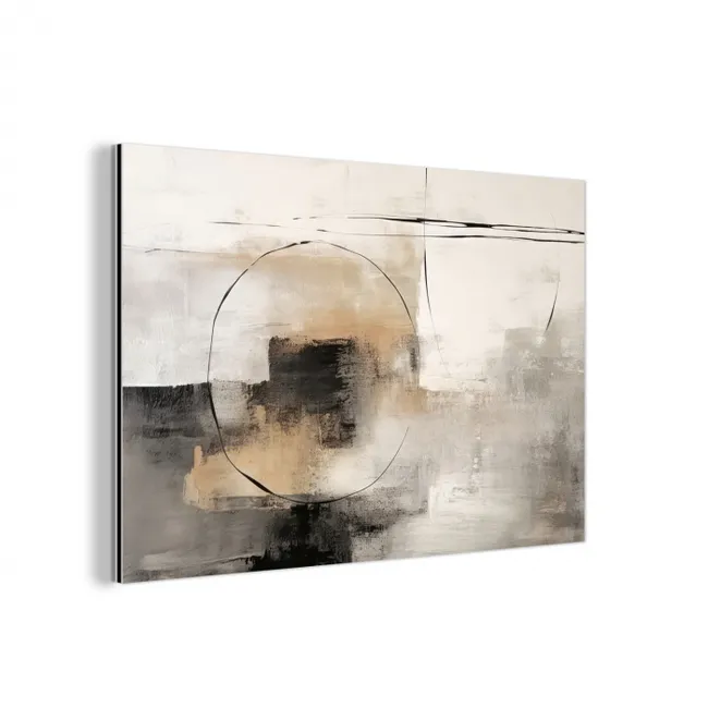 Kunst - Abstract - Grijs - Industrieel aluminium wit klein -3d