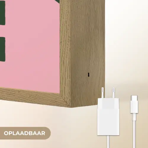 Donkergroen - Tekst - Schaduw - Grafisch Light Box met batterij (Wandlamp) middel -USP_websiteoplaadbaarNL