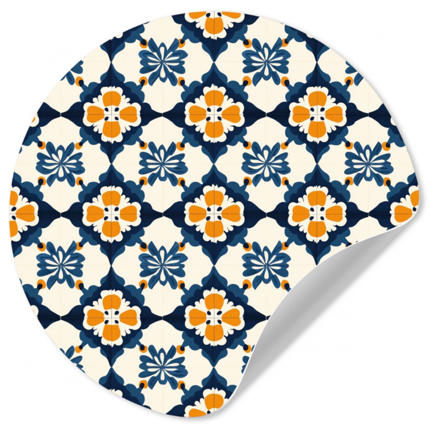 Klassiek - Geometrisch - Blauw Wandcirkel behangsticker klein 186 -3d