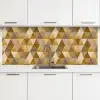 Geometrisch - Driehoek - Goud keuken achterwand 2 middel 871 -3d
