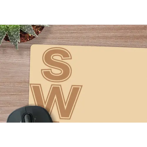 Swag - Bruin - Beige muismat rubber klein -closeup