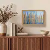 Skyline - Wolkenkrabbers - Water - Blauw Light Box met kabel (Tafellamp) klein -sfeer2