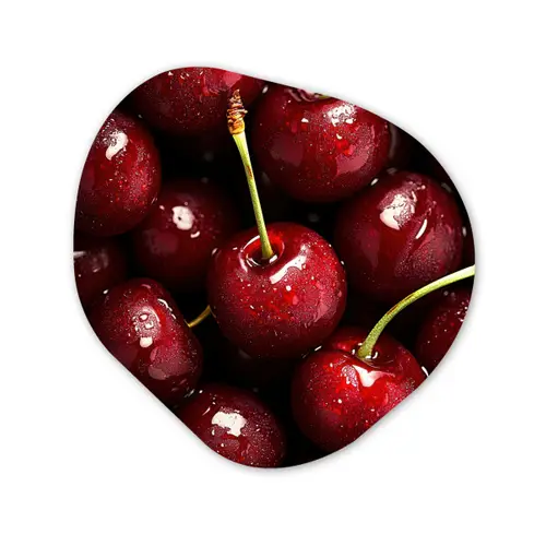 Rood - Fruit - Kersen Wandcirkel Organisch Forex 3mm klein -3d