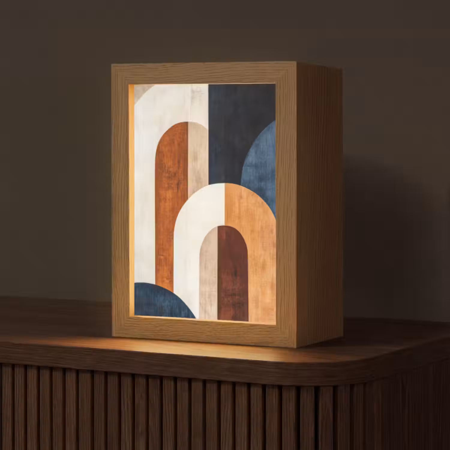 Tischlampe - Abstrakt - Formen - Dunkelblau