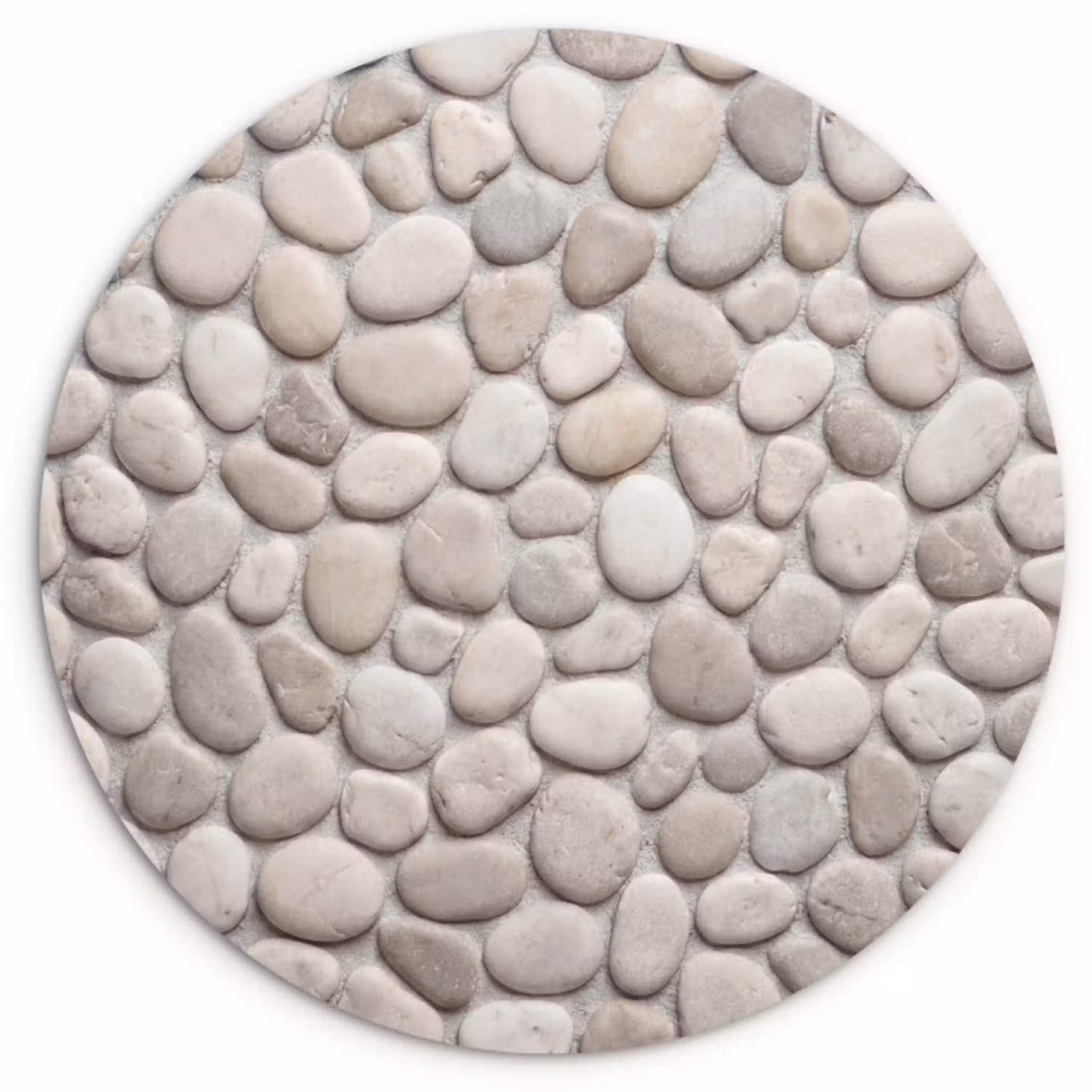 Steen - Kiezel - Natuur - Minimalistisch - Beige Wandcirkel kunststof plaat 5mm dik klein -3d