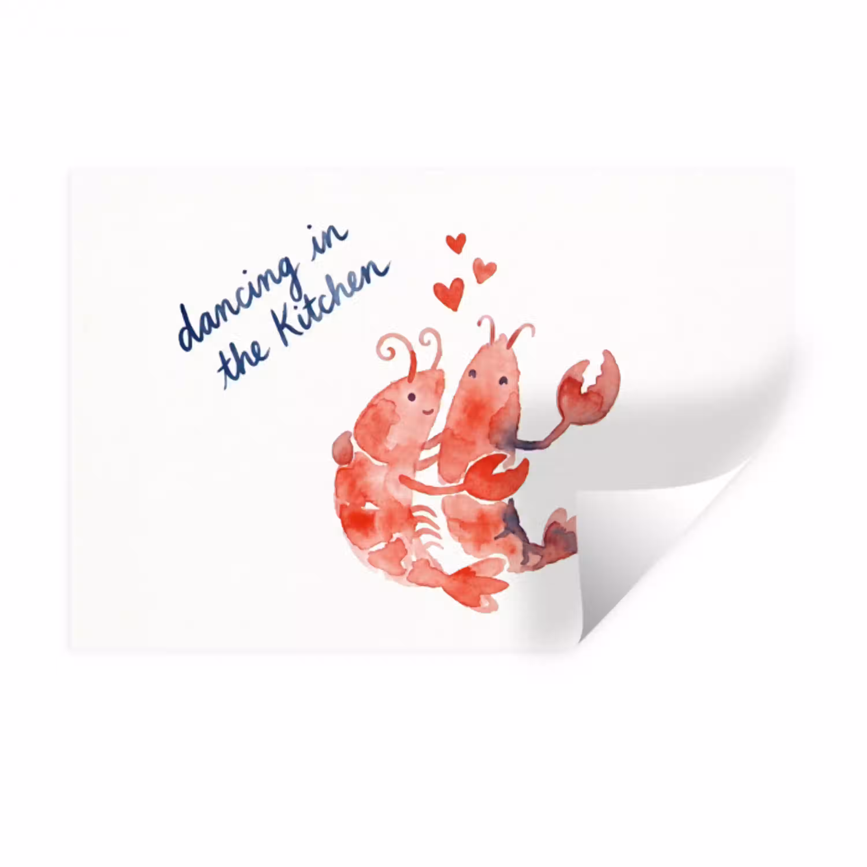 Dier - Dans - Liefde - Waterverf - Rood Muursticker klein -3d