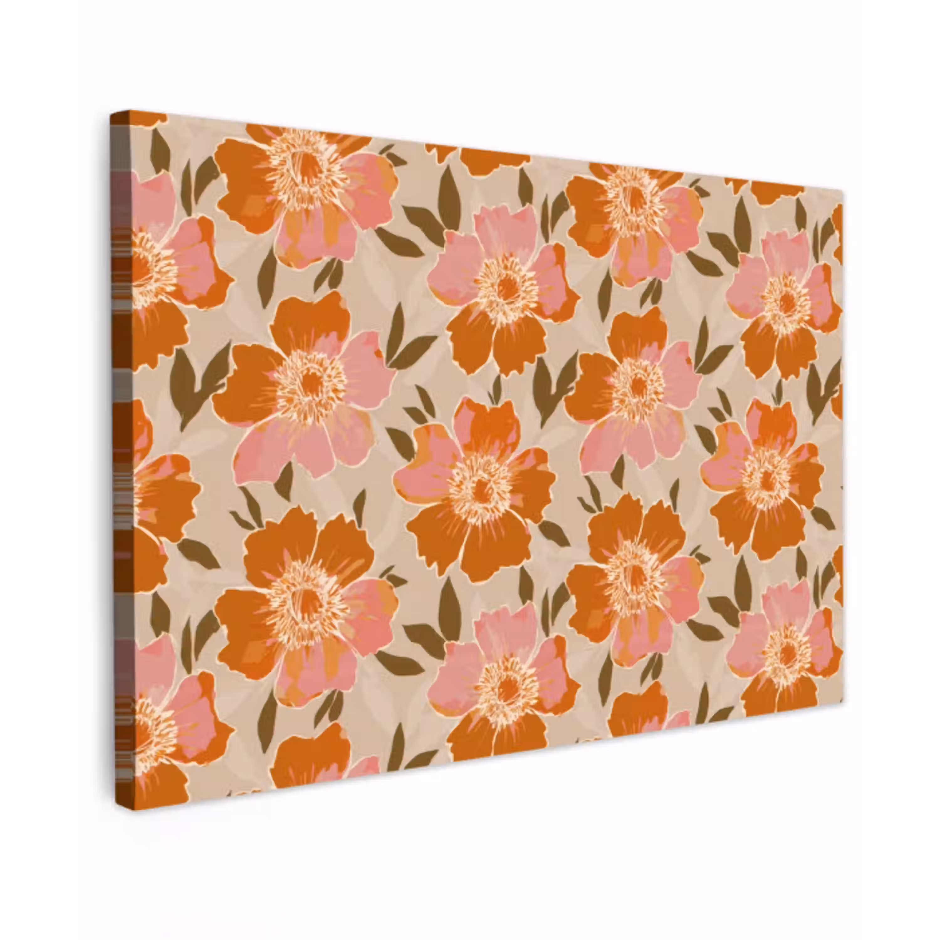 Bloemen - Motief - Retro canvas 2cm klein 34 -z3d