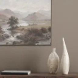 Berglandschap - Meer - Bergen - Vallei - Klassiek PET vilt klein -sfeer6_closeup