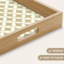 Symmetrisch - Motief - Beige Dienblad Rechthoek middel 911 -USP_HandgreepEN