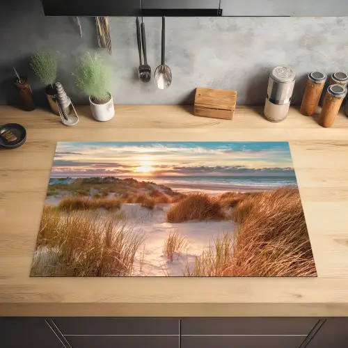 Duin - Planten - Zonsondergang - Strand - Zee Inductie beschermer vinyl 3mm klein -sfeer5