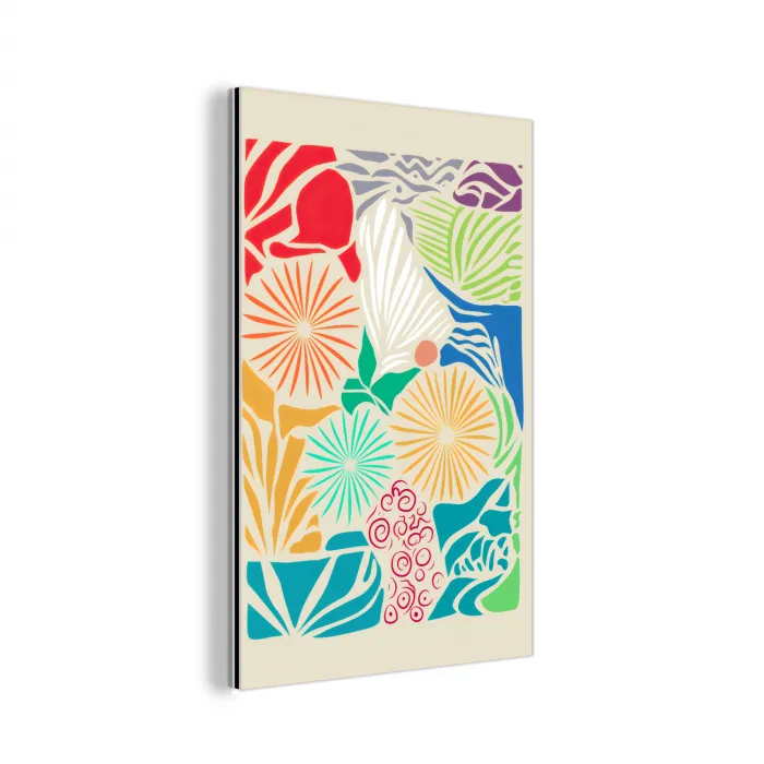 Kleurrijk - Abstract - Bloemen - Patronen aluminium wit klein -3d