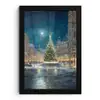 Kerstnacht - Stadsplein - Meerkleurig fotolijst zwart zonder passe partout klein -3d