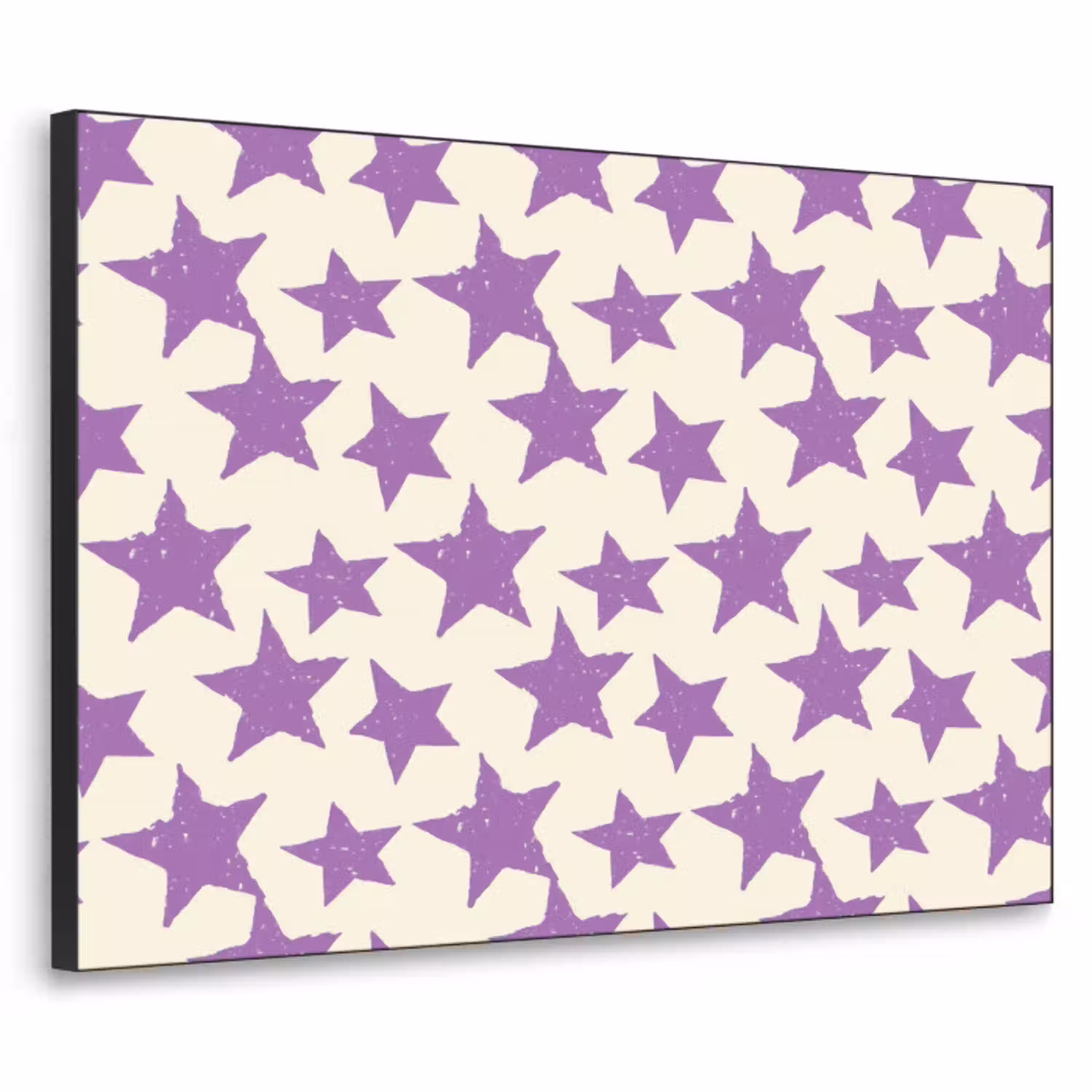 Paars - Geometrisch - Sterren - Stempel - Patroon Textielframe zwart klein 947 -3d