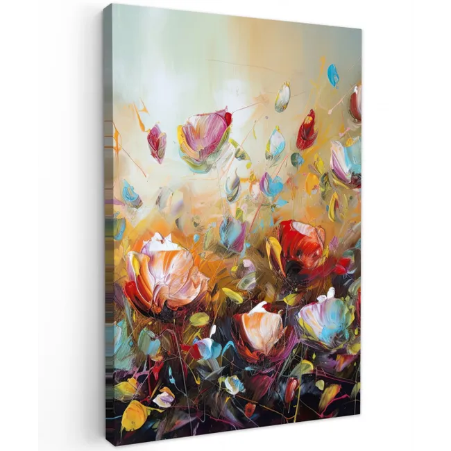 Bloemen - Kunst - Natuur - Olieverf canvas 2cm klein -z3d