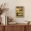 Bloemenveld - Heuvels - Zonsondergang - Berg - Natuur - Wit - Heuvels Light Box met kabel (Tafellamp) klein -sfeer2