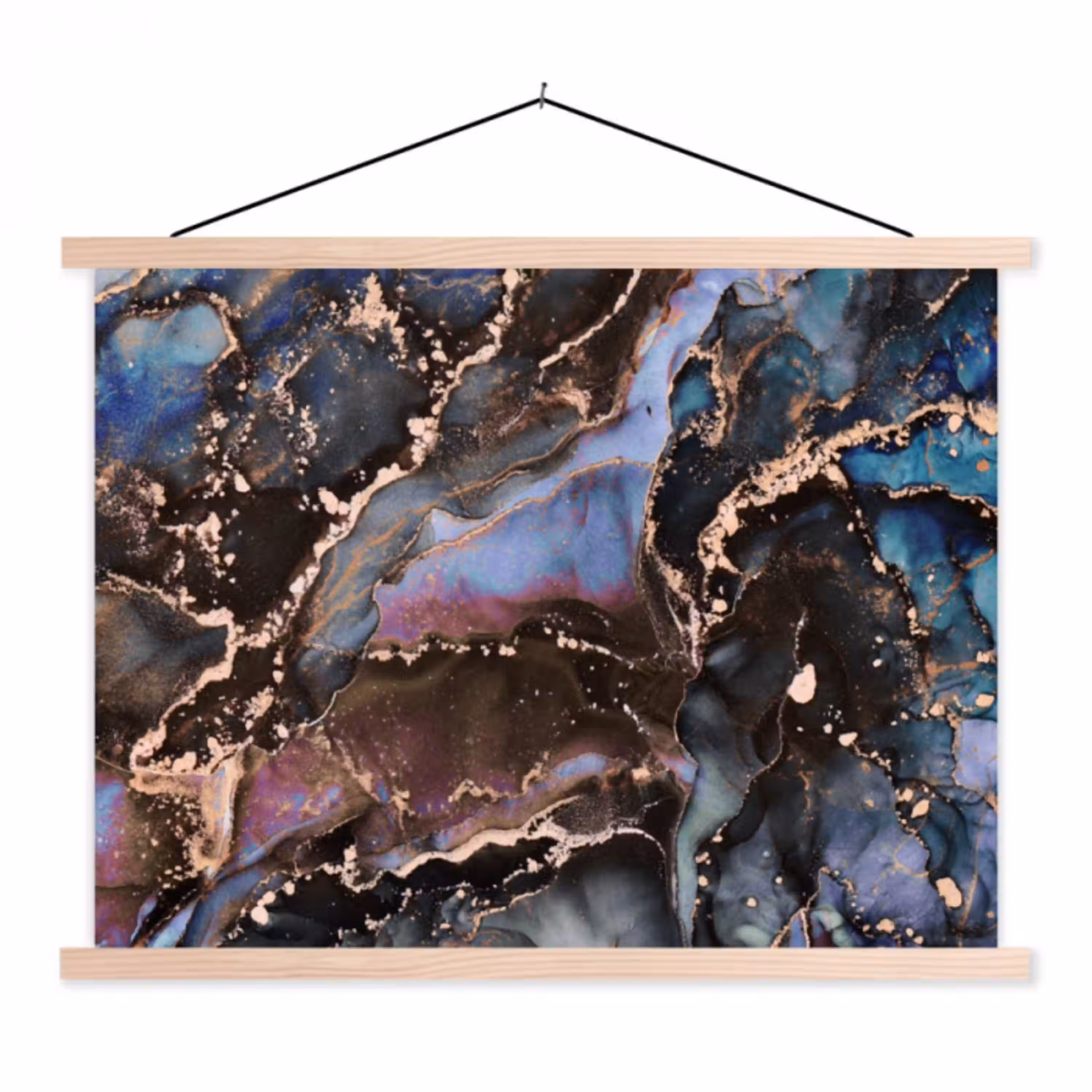Marmer - Goud - Rosé textielposter latten blank klein -3d