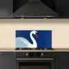 Zwaan - Wit - Snavel - Illustratie keuken achterwand spatscherm klein -sfeer1