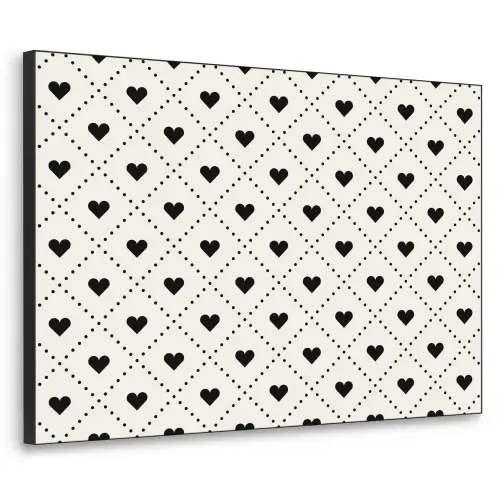Hart - Vierhoek - Wit - Zwart Textielframe zwart klein 947 -3d