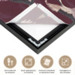 Kraanvogels - Klassiek - Bordeaux Textielframe zwart klein 947 -USP_feed_closeupNL
