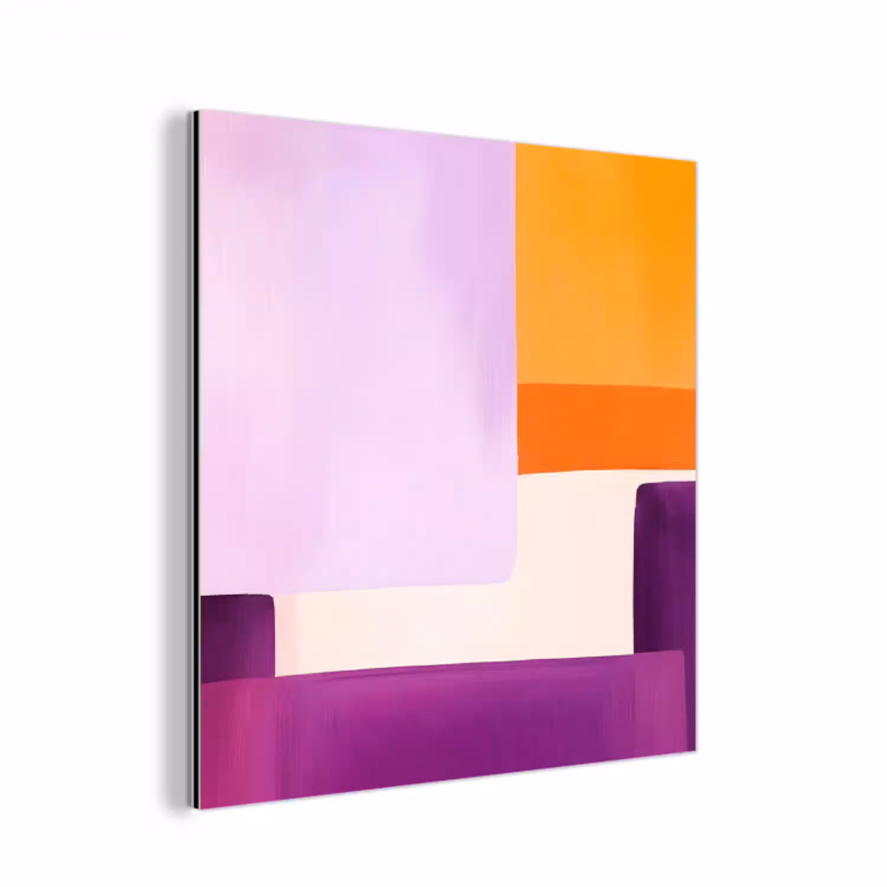 Vlakken - Abstract - Rechthoekig - Oranje aluminium wit klein -3d