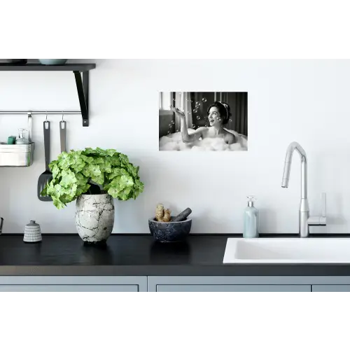Bad - Bubbels - Zwart - Wit Muursticker klein -keuken