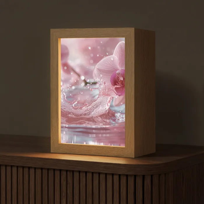 Abstract - Modern - Water - Orchidee Light Box met kabel (Tafellamp) klein -z3d_website