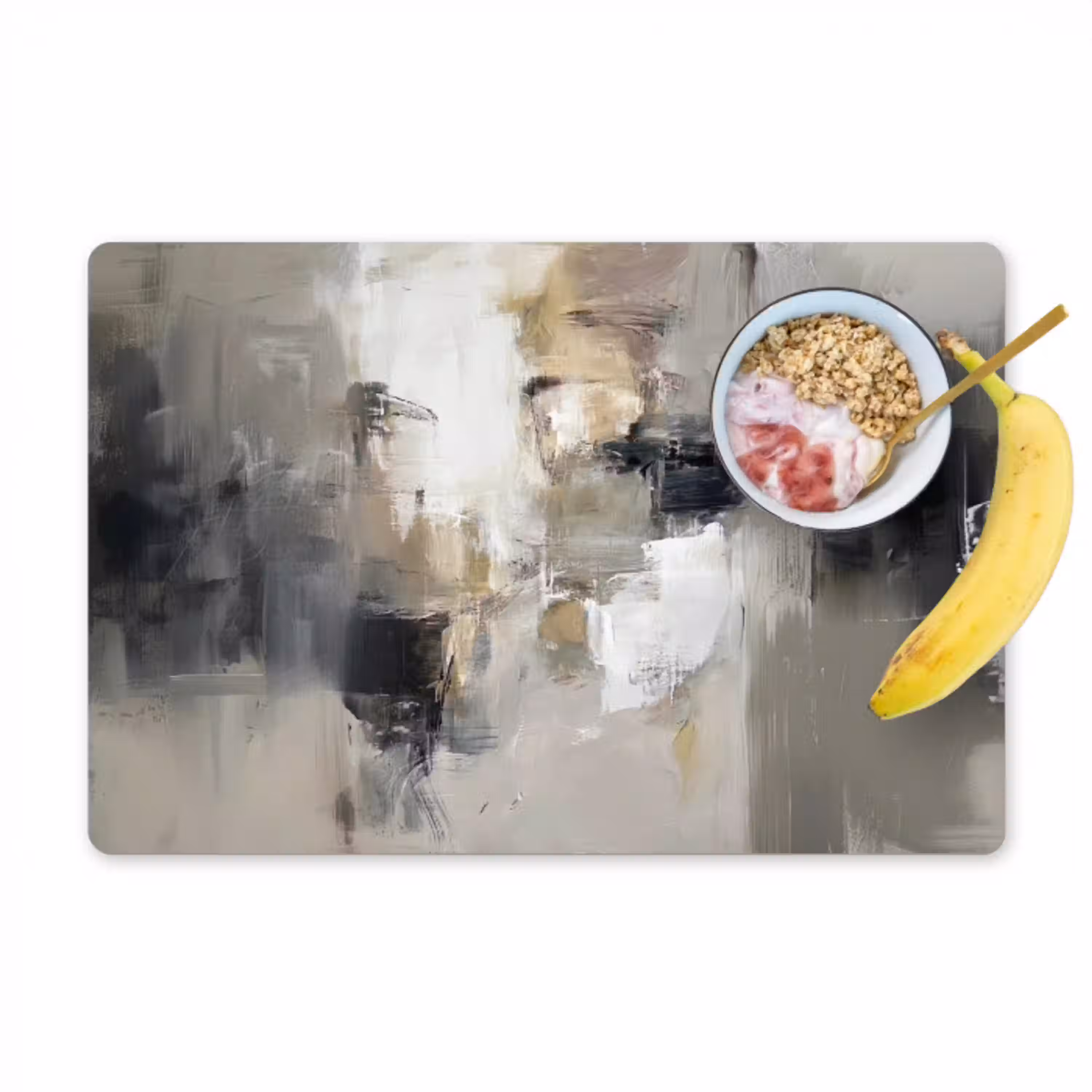 Kleurenpalet - Penseelstreken - Beige - Nevelig Placemat vinyl groot -zzzproduct_Kitchenyeah-website