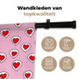 Hartjes - Patroon - Rood Wandkleed katoen klein 269 -sfeer2