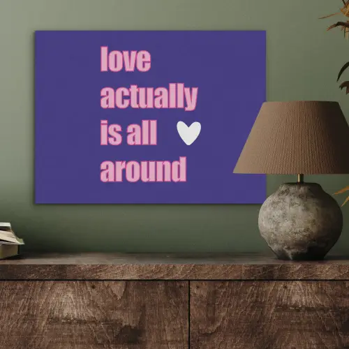 Tekst - Valentijn - Love - Blauw PET vilt klein -sfeer2