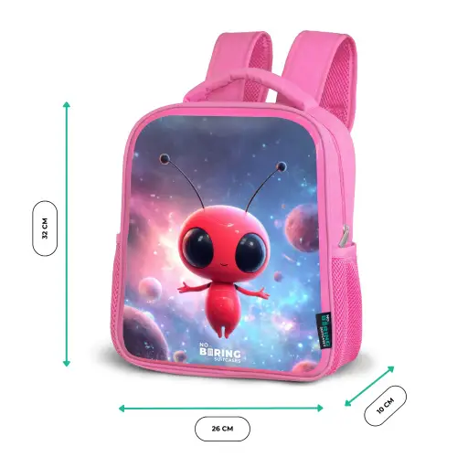 Rood Ruimtewezen in Kosmische Dans Kinderrugzak - Roze middel -productfoto_formaten