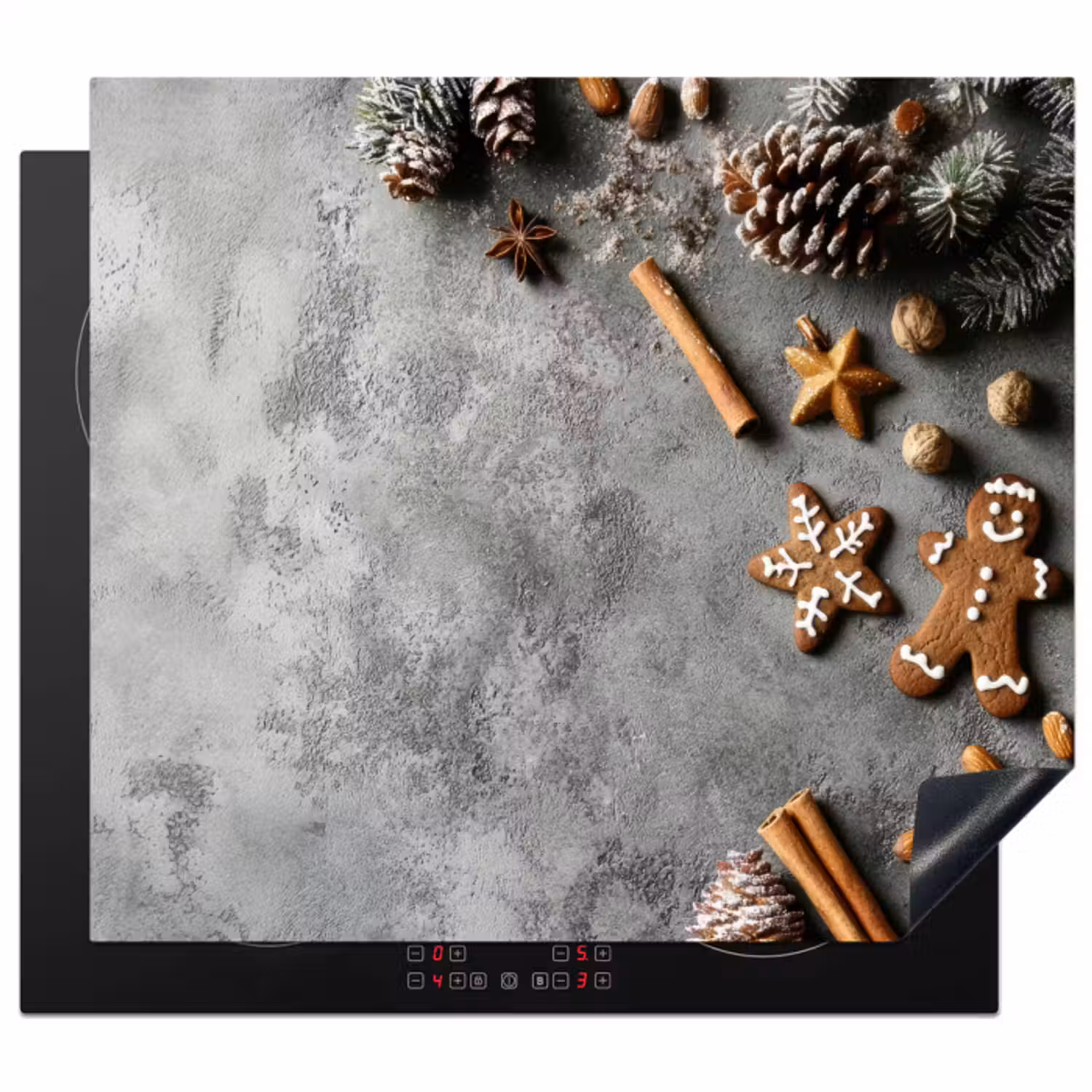 Inductie beschermer - Kerst - Bakken - Grijs - Landelijk