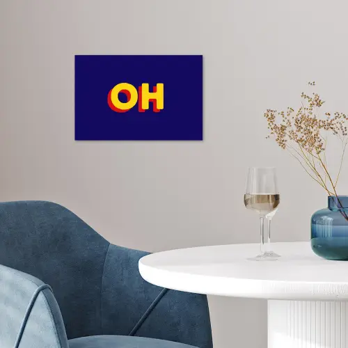 Blauw - Geel - OH - Schaduw poster papier klein -sfeer3