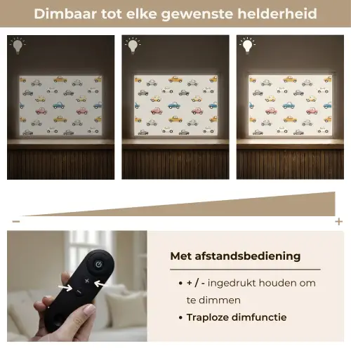 Kleurrijke - Retro - Autootjes Light Box met batterij (Wandlamp kind) middel -USP_dimbaarNL