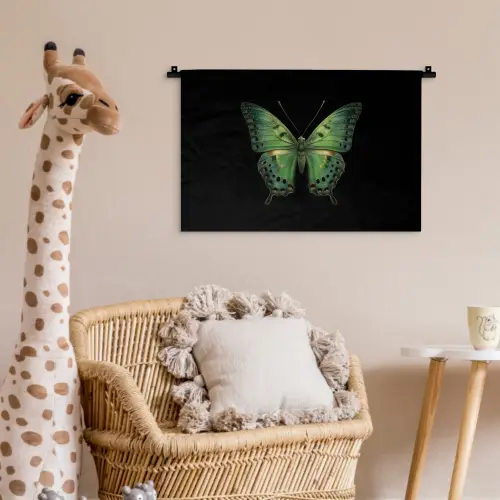 Vlinder - Groen - Diepte Wandkleed katoen klein -wsfeer5_kind