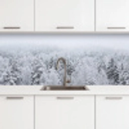 Bos - Sneeuw - Winter - Natuur - Wit keuken achterwand 2 middel -3d
