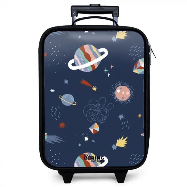 kleurrijke planeten op een donkere achtergrond Kinderkoffer - Zwart klein -zzz_website3d