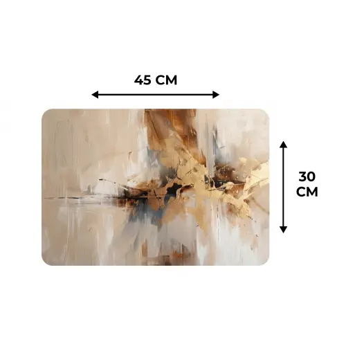 Modern - Bruin - Abstract - Beige Placemat vinyl groot -specs