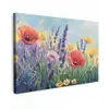 Weide - Bloemen - Kleurrijk Tuinposter op houten frame 2 cm dik klein -3d