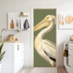 Pelikaan - Wit - Vogel - Klassiek - Natuur deurposter klein -sfeer5