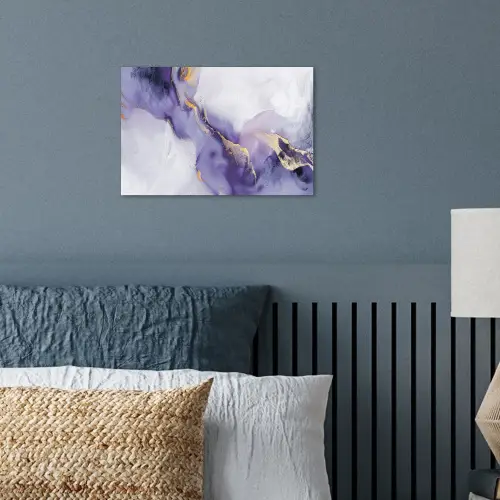 Paars - Modern - Marmer - Abstract poster papier klein -sfeer2