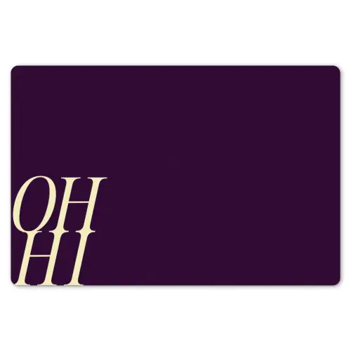 Oh hi - Paars - Cursief Placemat vinyl groot -zzsfeer1_Kitchenyeah-website
