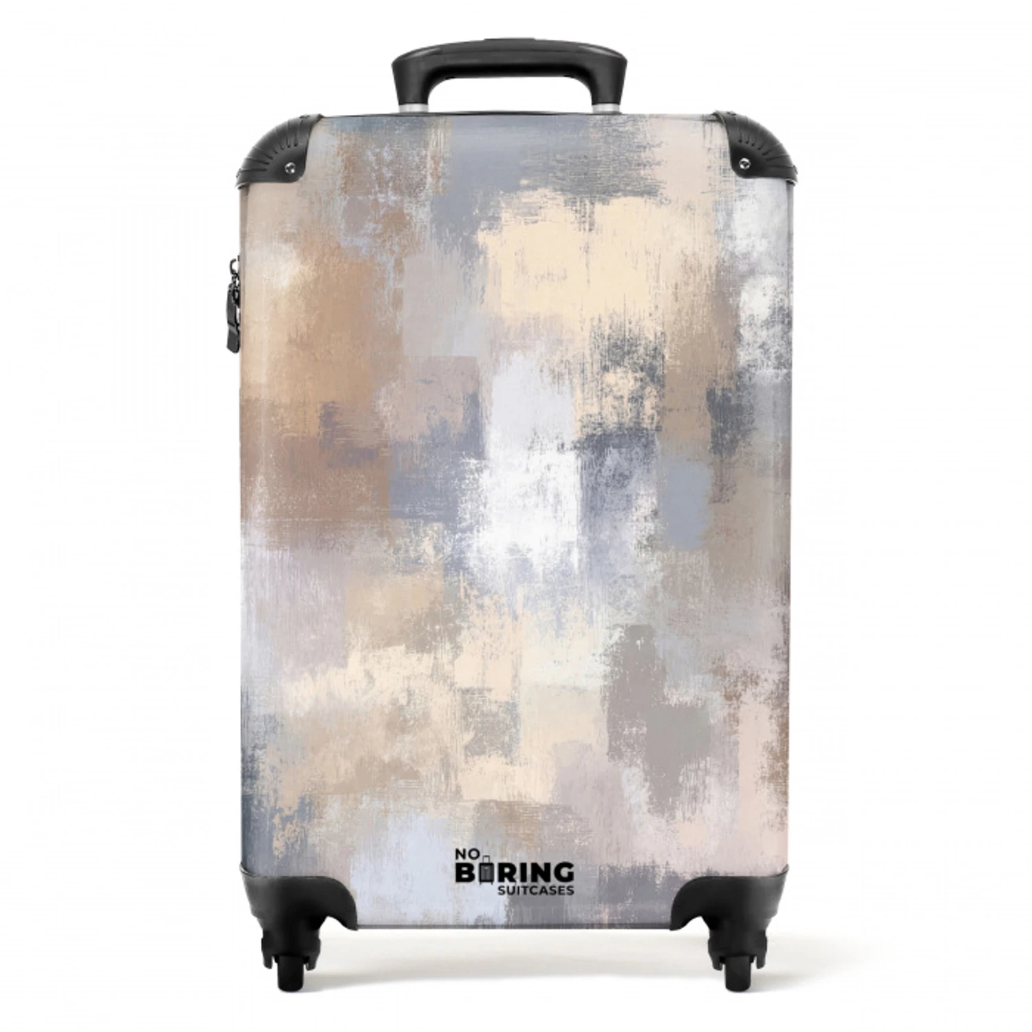 Penseelstreken - Schilderij - Beige NBS - Handbagage koffer - Volwassenen Unisex middel -productfoto_recht