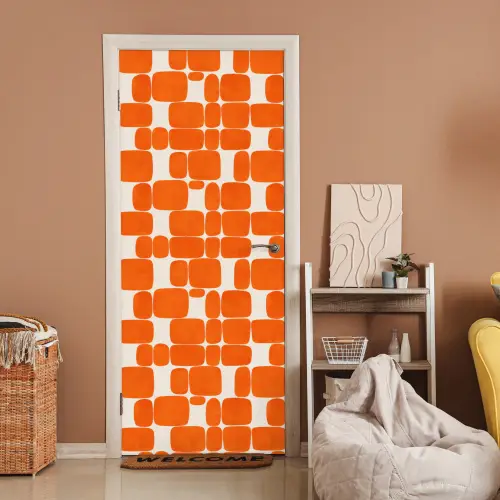 Patroon - Retro - Oranje deurposter klein 289 -sfeer1