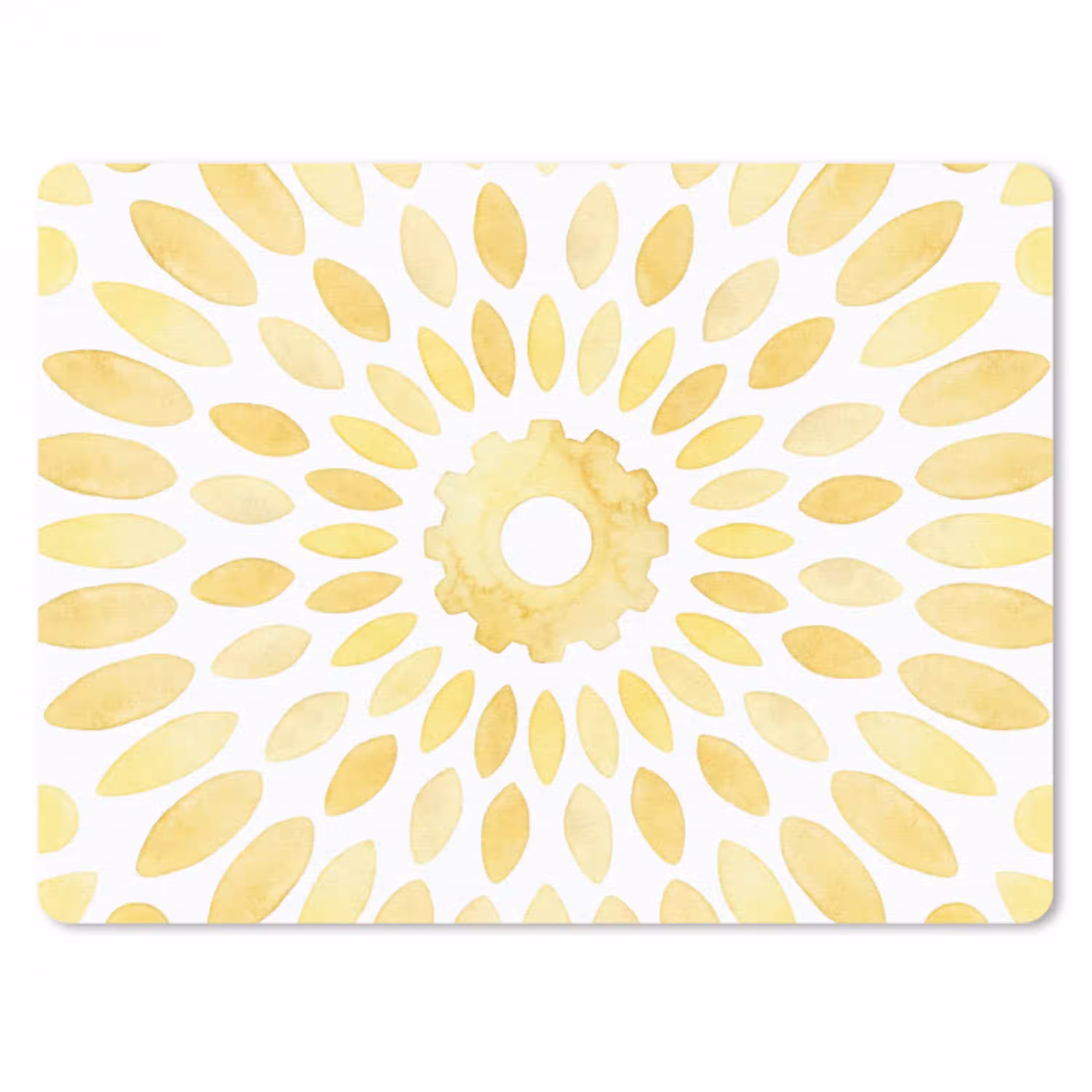 Abstract - Geometrisch - Stralend - Geel muismat rubber klein -3d