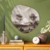 Klassiek - Landschap - Neutraal Wandcirkel Organisch Aluminium middel -sfeer2