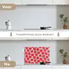 Appels - Rood - Stippen keuken achterwand spatscherm klein 900 -voor_na_NL
