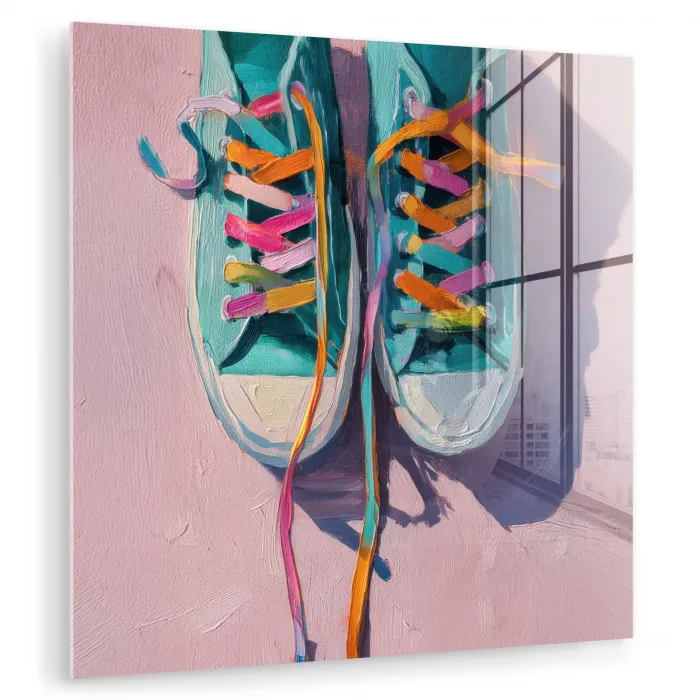 Sneakers - Veters - Kleurrijk - Schaduw plexiglas 5mm klein -zzzproduct_nieuw