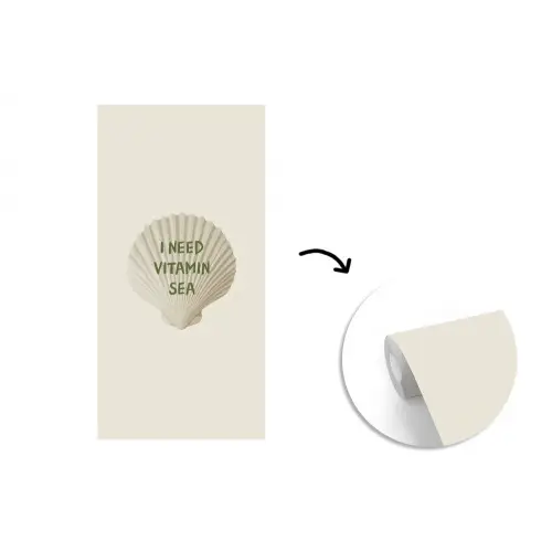 Schelp - Quote - Groen fotobehang vinyl groot -3d