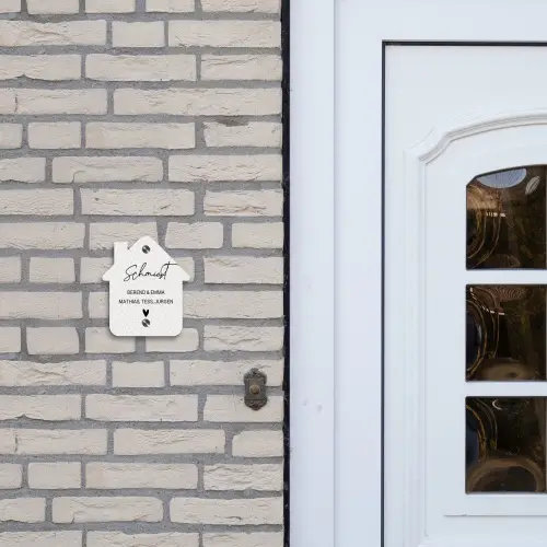 Lichte mozaïek - Sierlijk Naambord Huisje klein -sfeer1